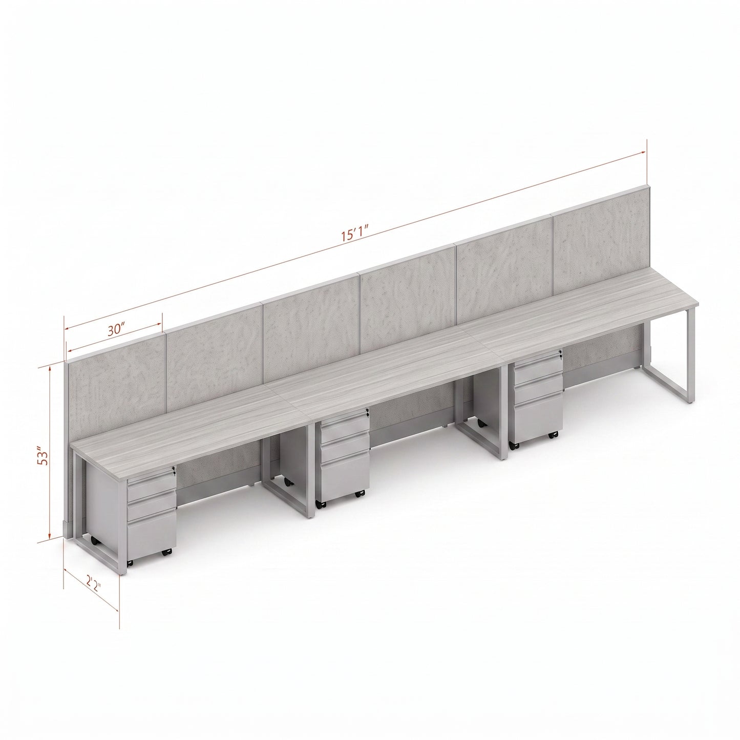Open Workstation 53H 3pack Inline