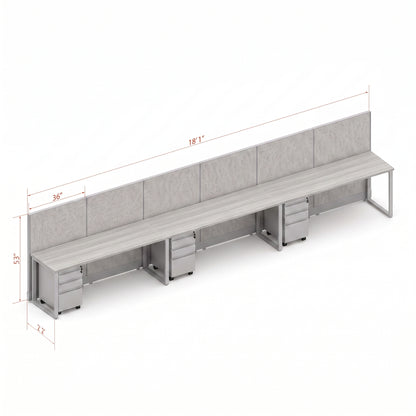 Open Workstation 53H 3pack Inline