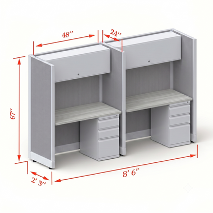 Cubicle Stations 67H 2pack Inline