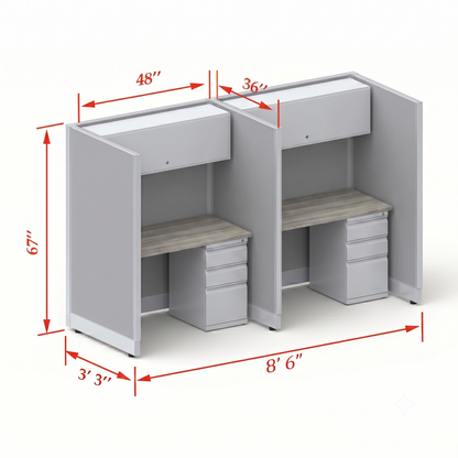 Cubicle Stations 67H 2pack Inline