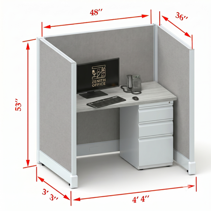 Office Cubicle Desk 53H Single