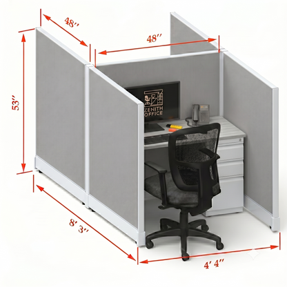 Office Cubicle Desk 53H 2pack Cluster
