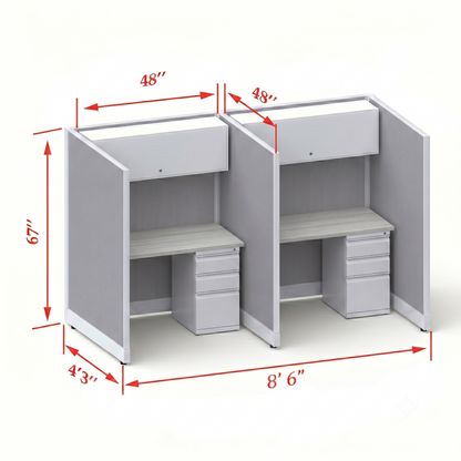 Cubicle Stations 67H 2pack Inline