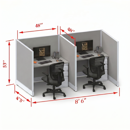 Office Cubicle Desk 53H 2pack Inline