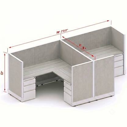 Workstation Desk 53H 2pack cluster