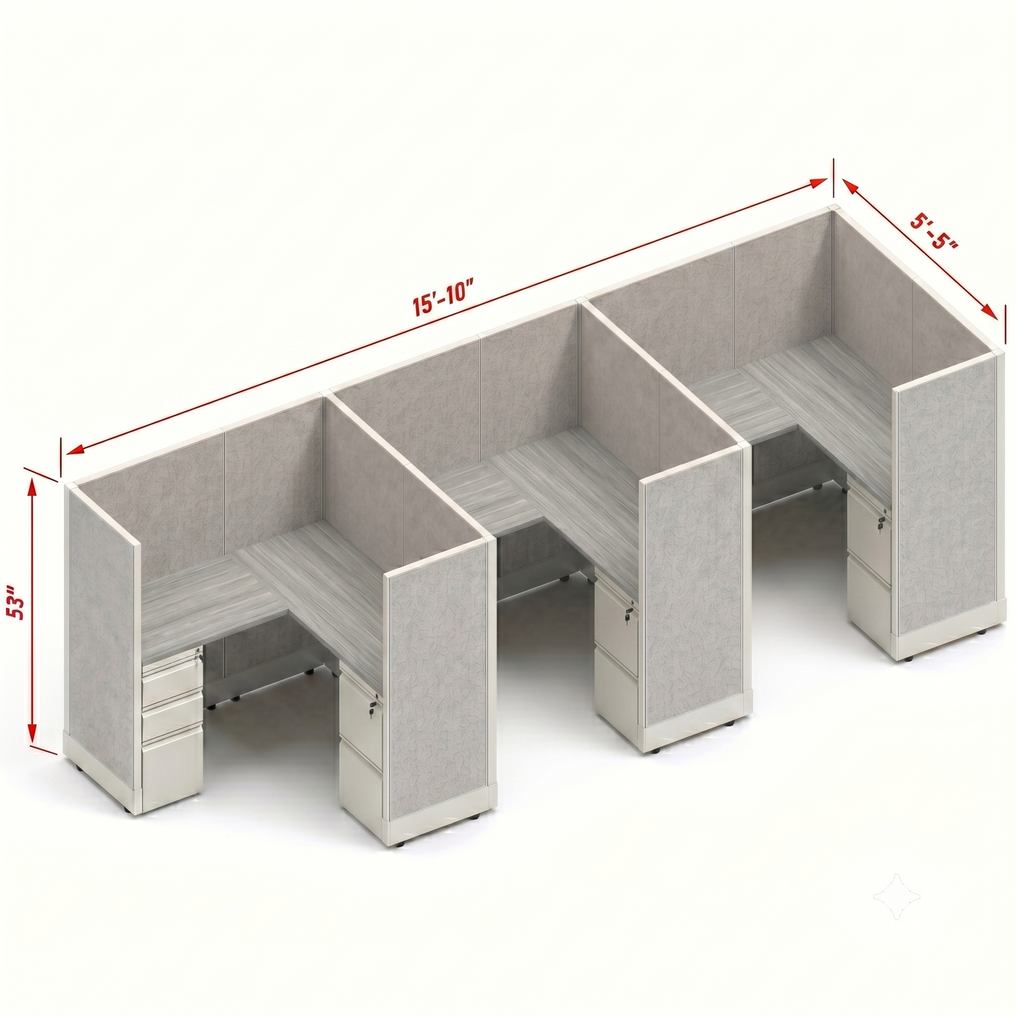 Workstation Desk 53H 3pack inline