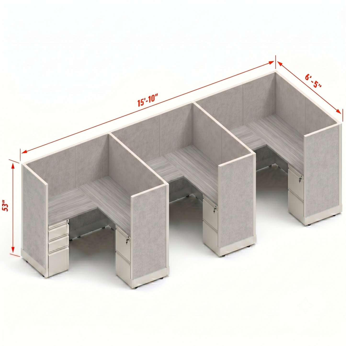 Workstation Desk 53H 3pack inline