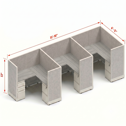 Workstation Desk 53H 3pack inline