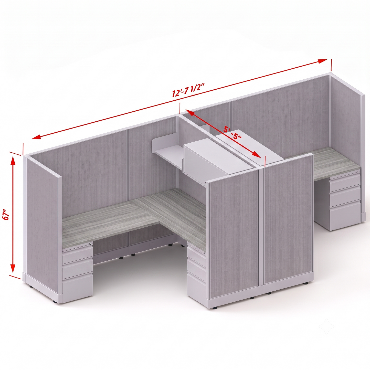 Workstation Desk 67H 2pack cluster