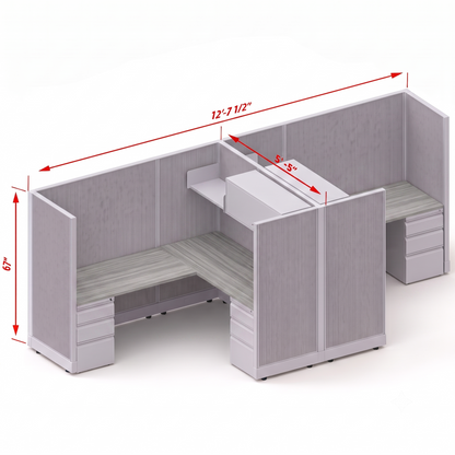 Workstation Desk 67H 2pack cluster