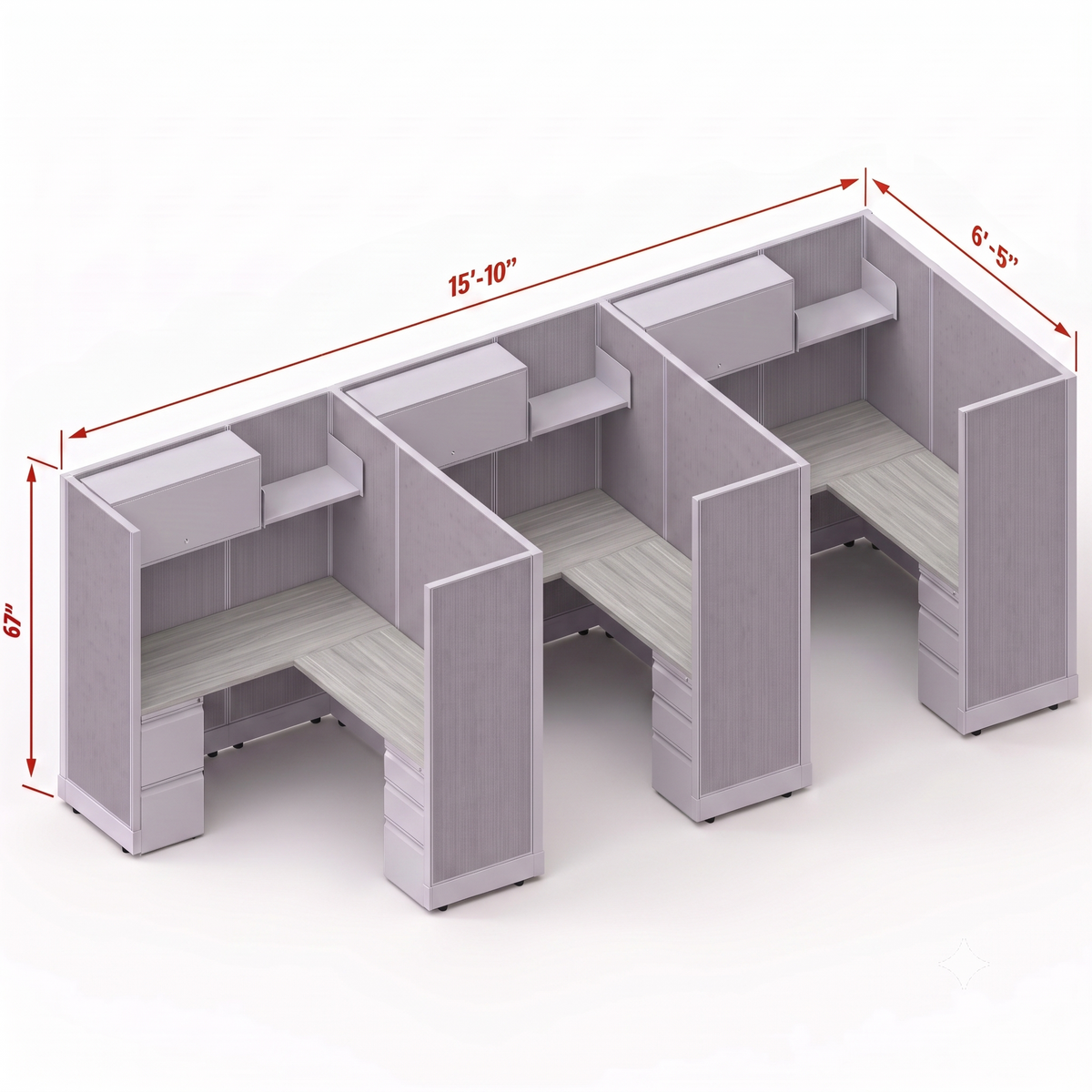 Workstation Desk 67H 3pack inline