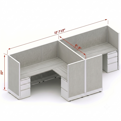 Workstation Desk 53H 2pack cluster