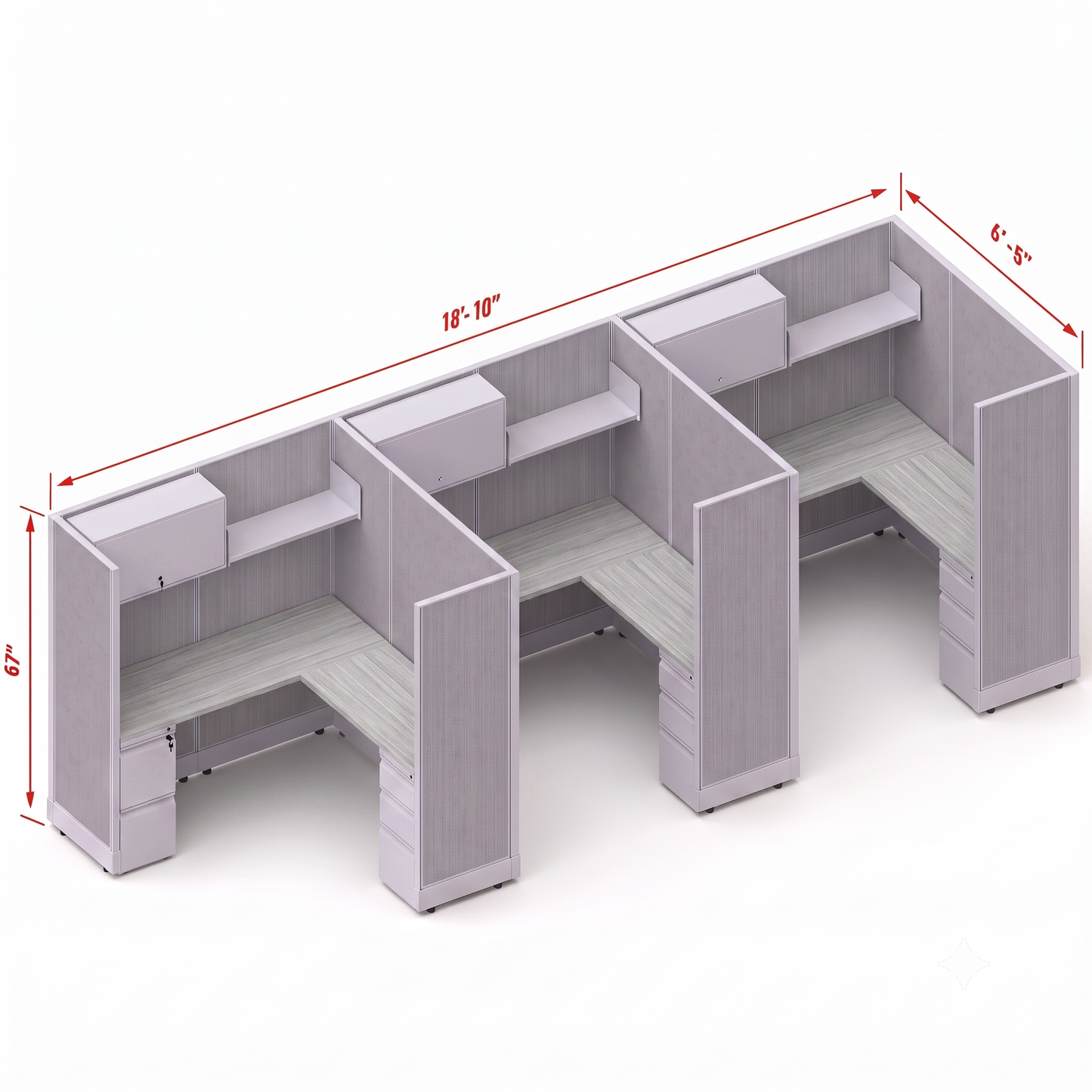 Workstation Desk 67H 3pack inline