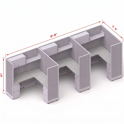 Workstation Desk 67H 3pack inline