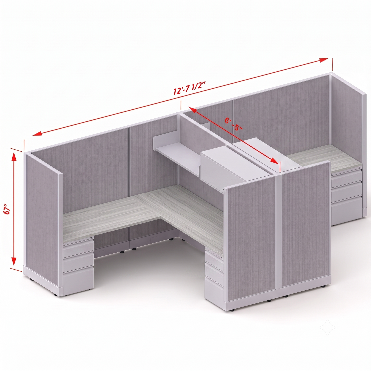 Workstation Desk 67H 2pack cluster
