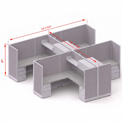 Workstation Desk 67H 4pack cluster