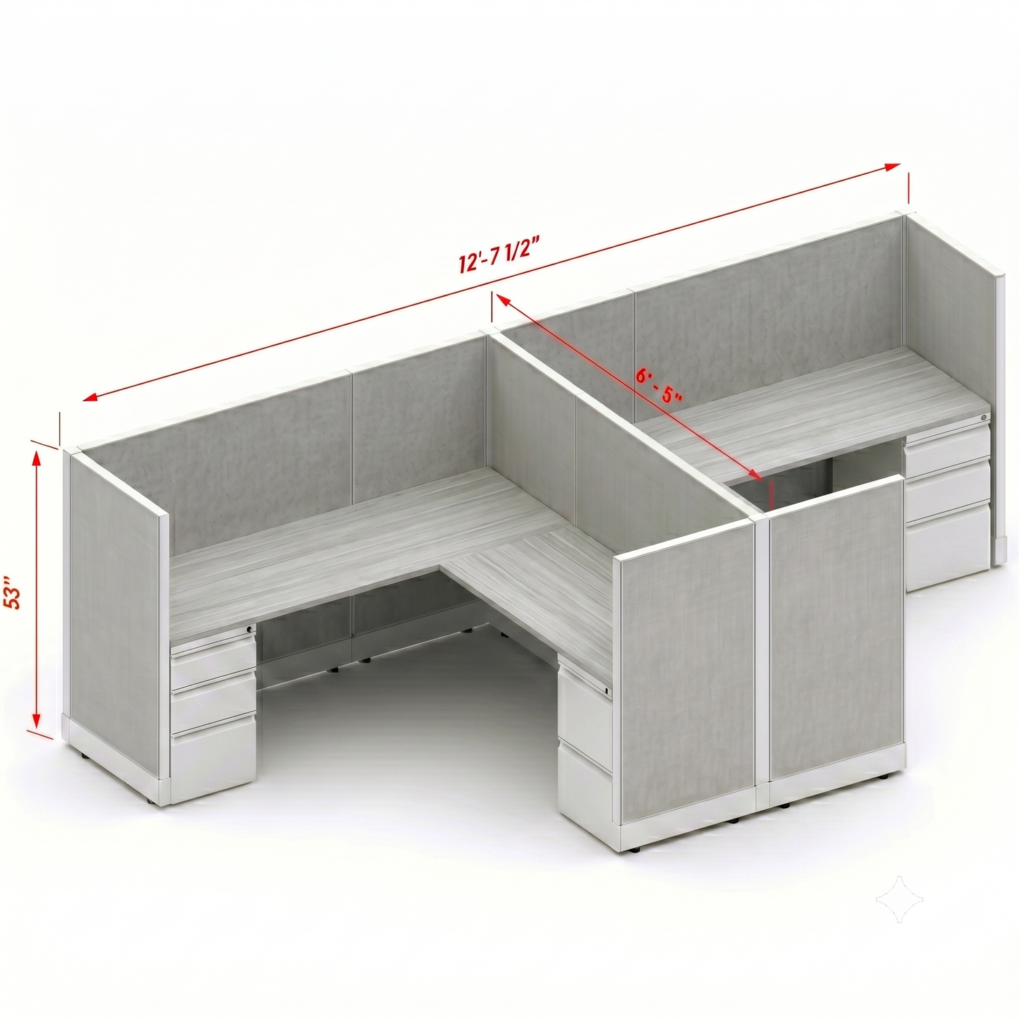 Workstation Desk 53H 2pack cluster