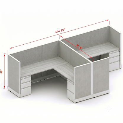 Workstation Desk 53H 2pack cluster
