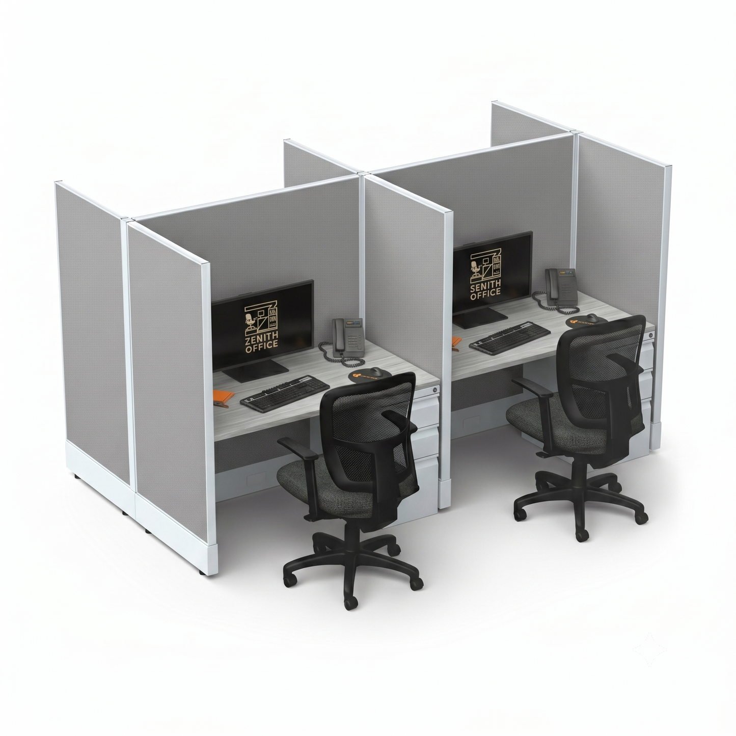 Office Cubicle Desk 53H 4pack Cluster