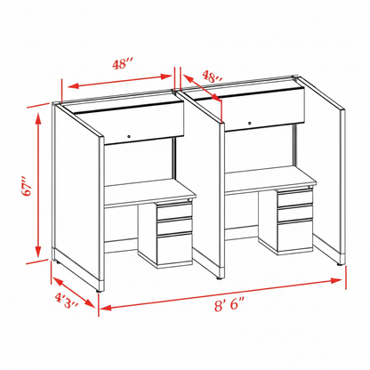 Cubicle Stations 67H 2pack Inline