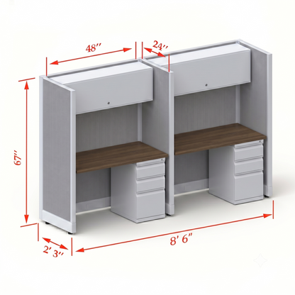 Cubicle Stations 67H 2pack Inline
