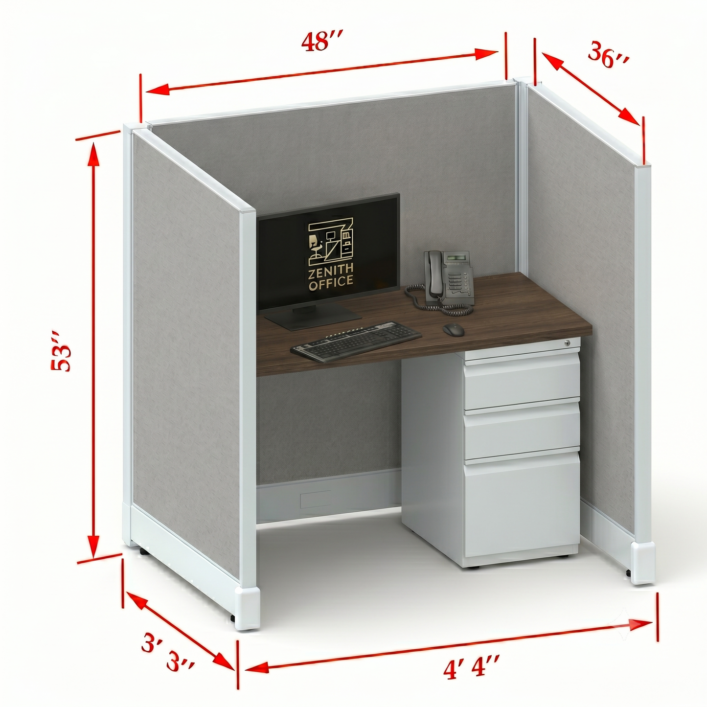 Office Cubicle Desk 53H Single