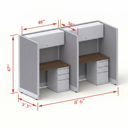 Cubicle Stations 67H 2pack Inline