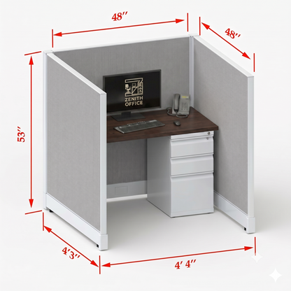 Office Cubicle Desk 53H Single