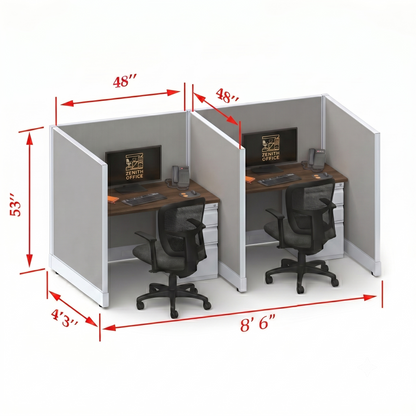 Office Cubicle Desk 53H 2pack Inline
