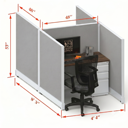 Office Cubicle Desk 53H 2pack Cluster