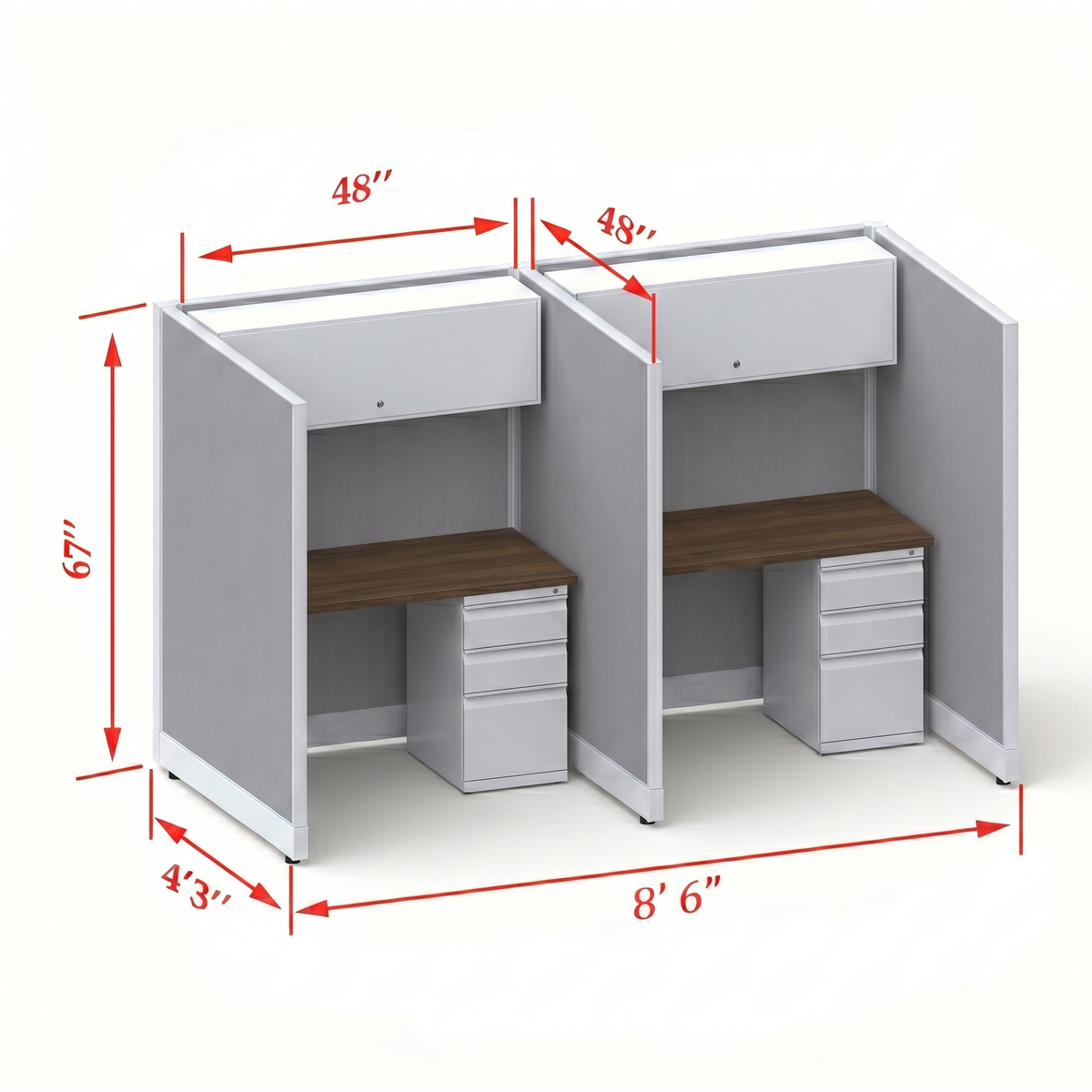Cubicle Stations 67H 2pack Inline