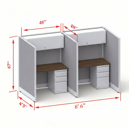 Cubicle Stations 67H 2pack Inline