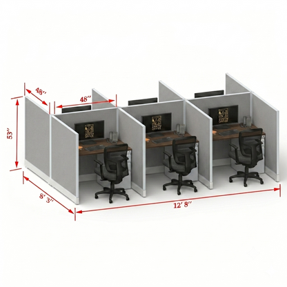 Office Cubicle Desk 53H 6pack Cluster