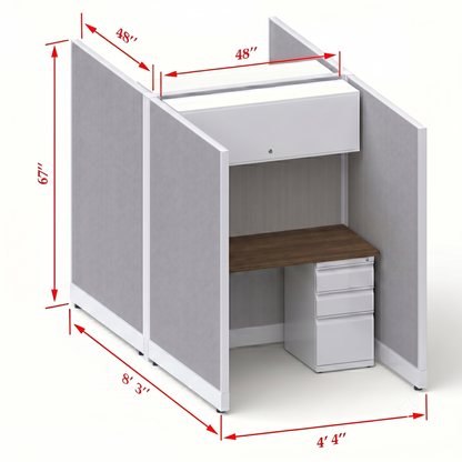 Cubicle Stations 67H 2pack Cluster