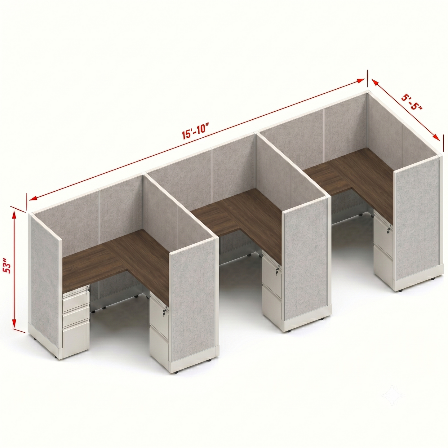Workstation Desk 53H 3pack inline