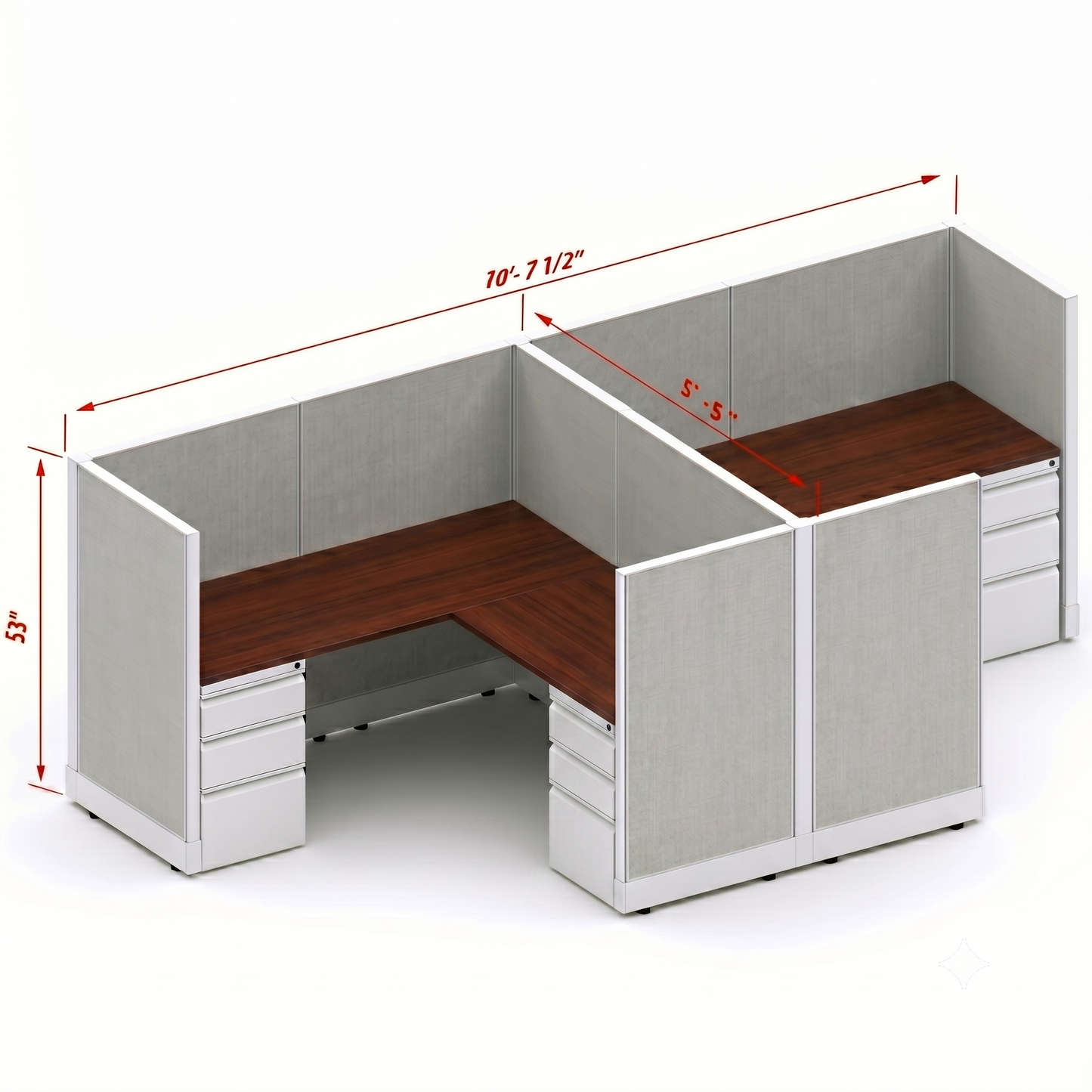 Workstation Desk 53H 2pack cluster