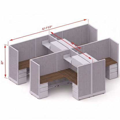 Workstation Desk 67H 4pack cluster