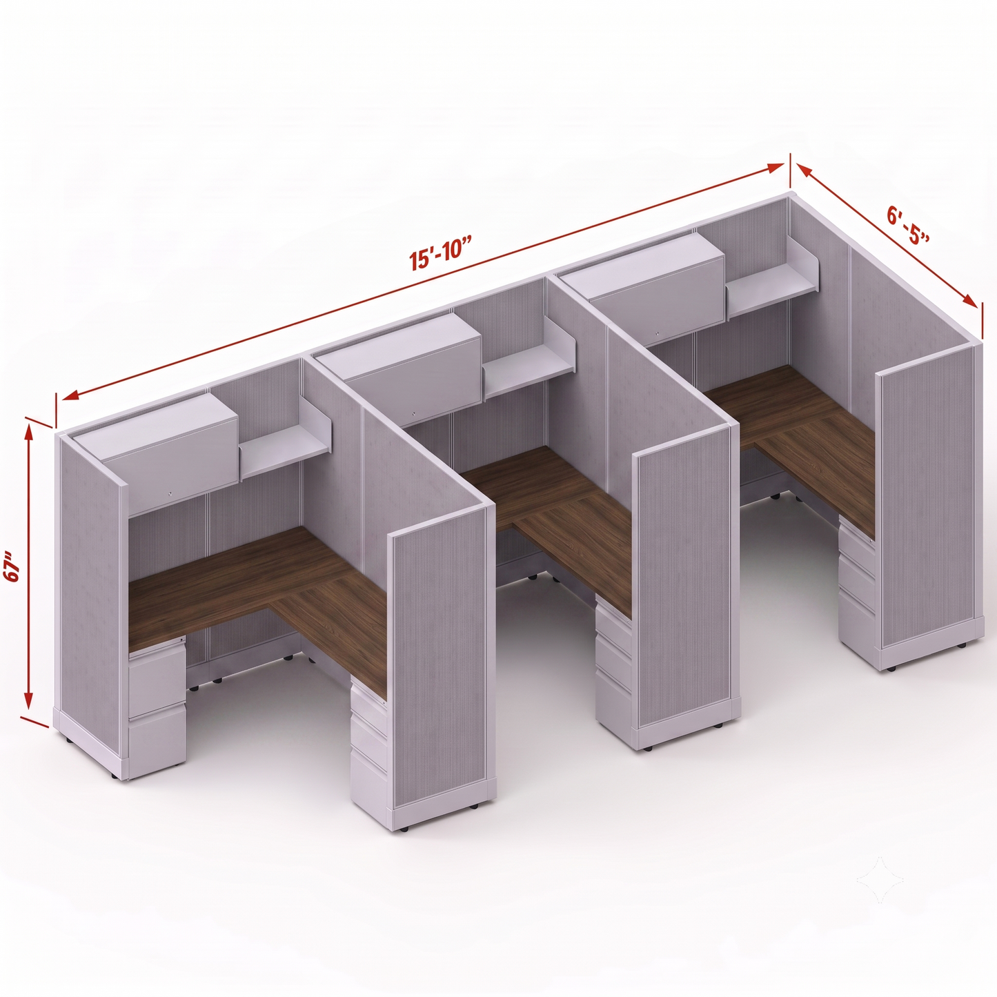 Workstation Desk 67H 3pack inline