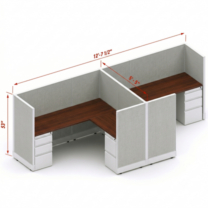 Workstation Desk 53H 2pack cluster