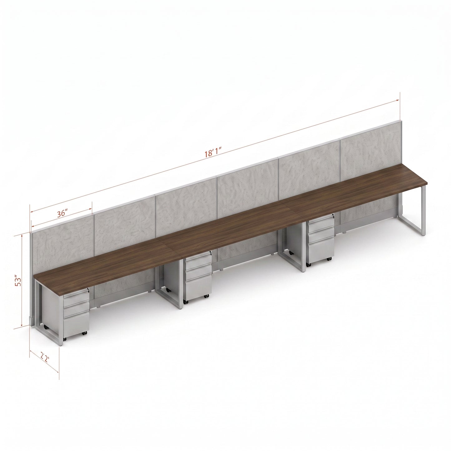 Open Workstation 53H 3pack Inline