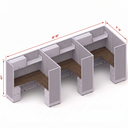 Workstation Desk 67H 3pack inline