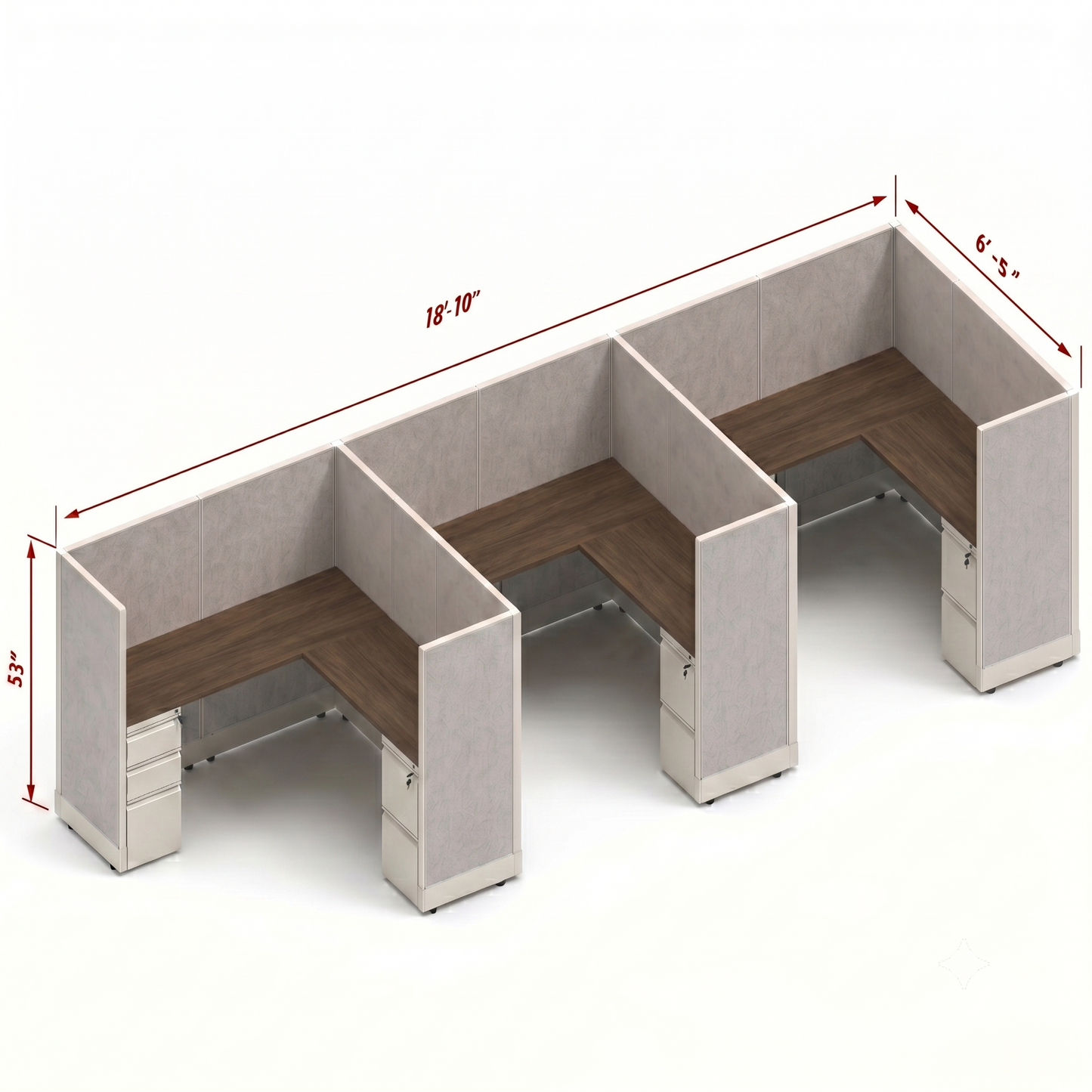 Workstation Desk 53H 3pack inline