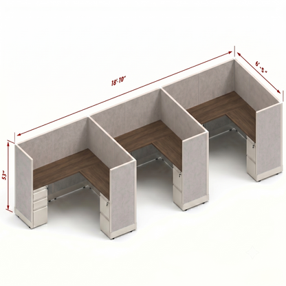 Workstation Desk 53H 3pack inline