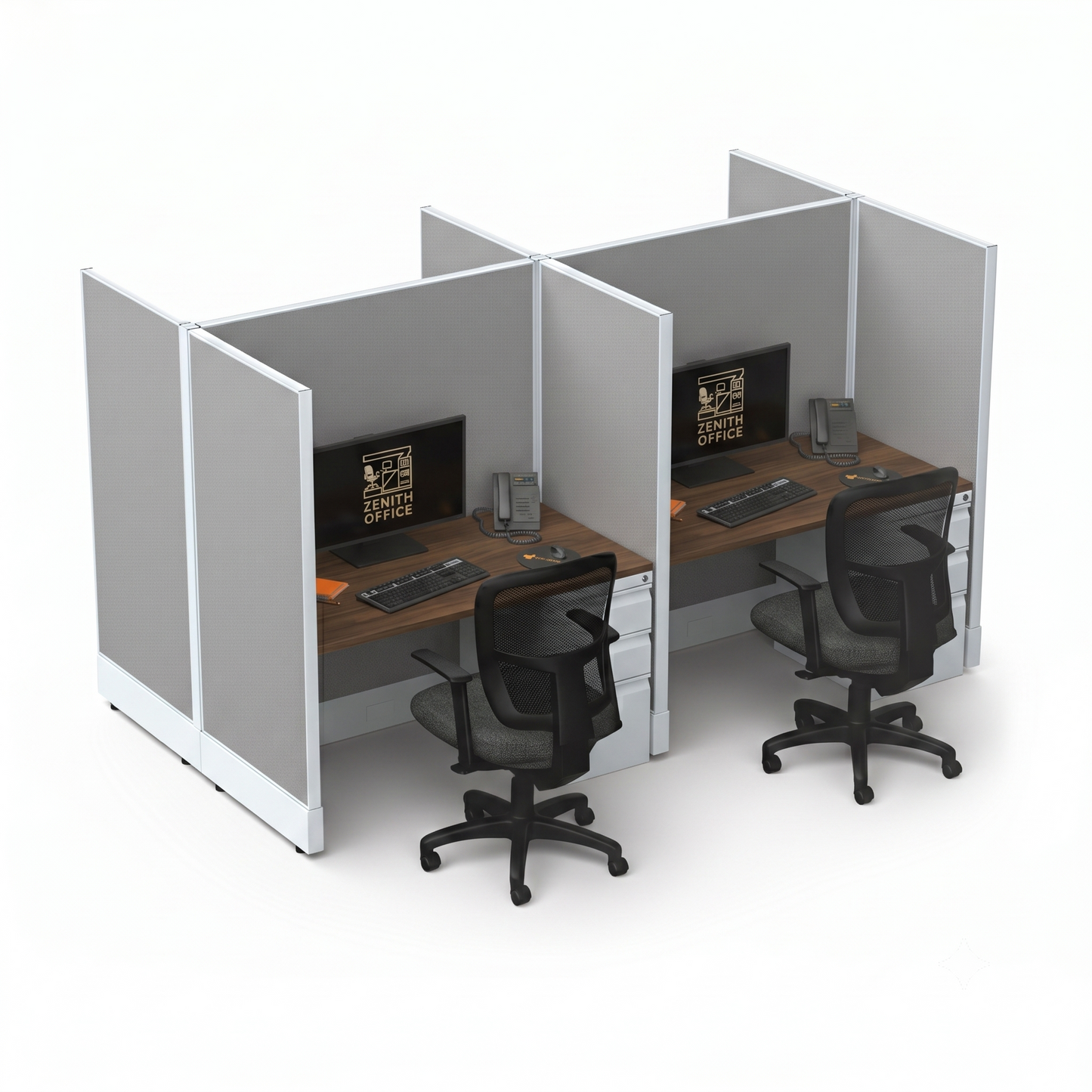 Office Cubicle Desk 53H 4pack Cluster