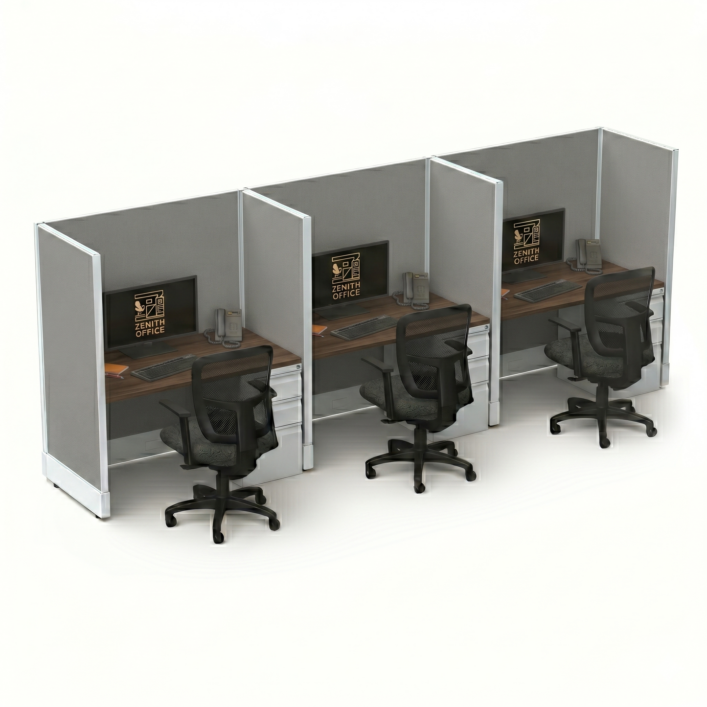 Office Cubicle Desk 53H 3pack Inline