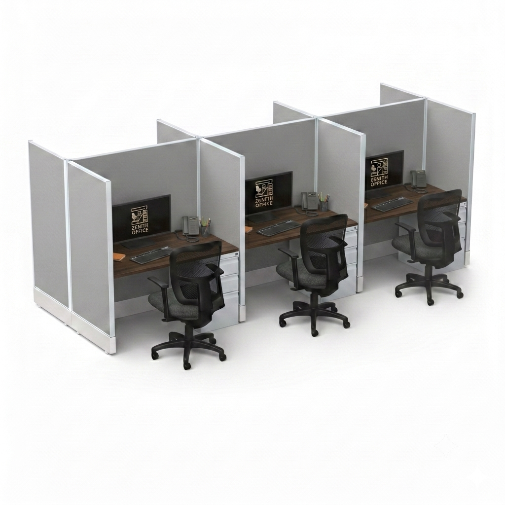 Office Cubicle Desk 53H 6pack Cluster
