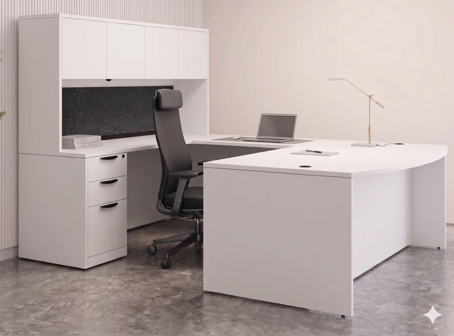 Executive U-Shaped desk Bowfront  71”W x 112”D
