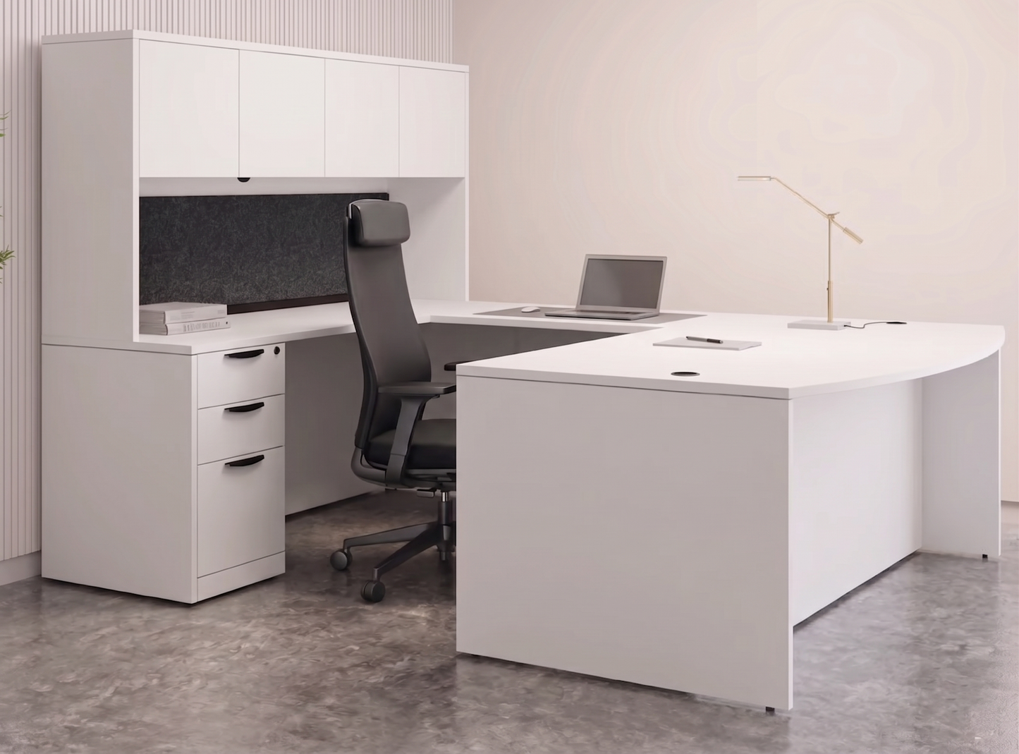 Executive U-Shaped desk Bowfront  71”W x 112”D