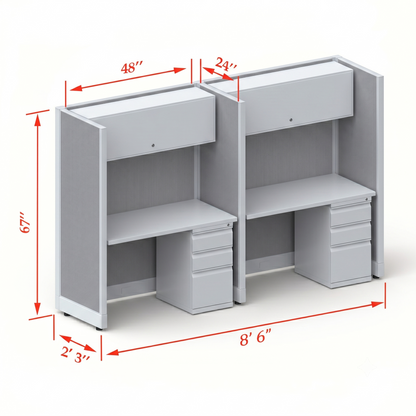 Cubicle Stations 67H 2pack Inline
