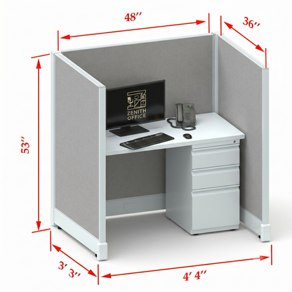 Office Cubicle Desk 53H Single